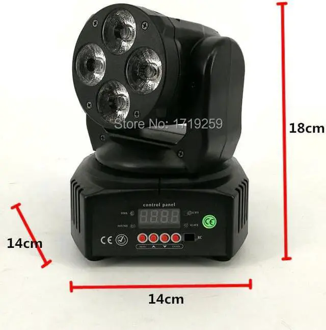 Alt view image 5 of 5 - 2pcs/lot Mini LED Wash Moving Head 4x18W RGBWA+UV DMX Stage Lights Business High Power with Professional for Party KTV Disco DJ