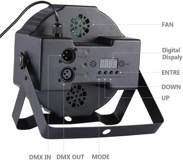 Alt view image 2 of 5 - 18W UV LED Stage Light Ultraviolet Black Par Disco Light Spotlight lamp Voice-activated DJ Disco Xmas Party Club Light
