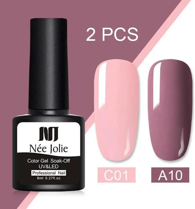 Alt view image 5 of 5 - 4Pcs UV Gel Nail Polish Set 2Pcs Nail Art Paint Gel LED Lamp Soak Off UV Gel Varnish Sparkly Shinning Nail Art Gel