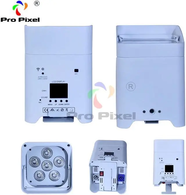 Alt view image 3 of 5 - 6*18w RGBWA UV Wireless dmx Uplighting Battery Operate Wifi&IRC Remote Control DJ LED Par Can Wash Light Wedding Uplights