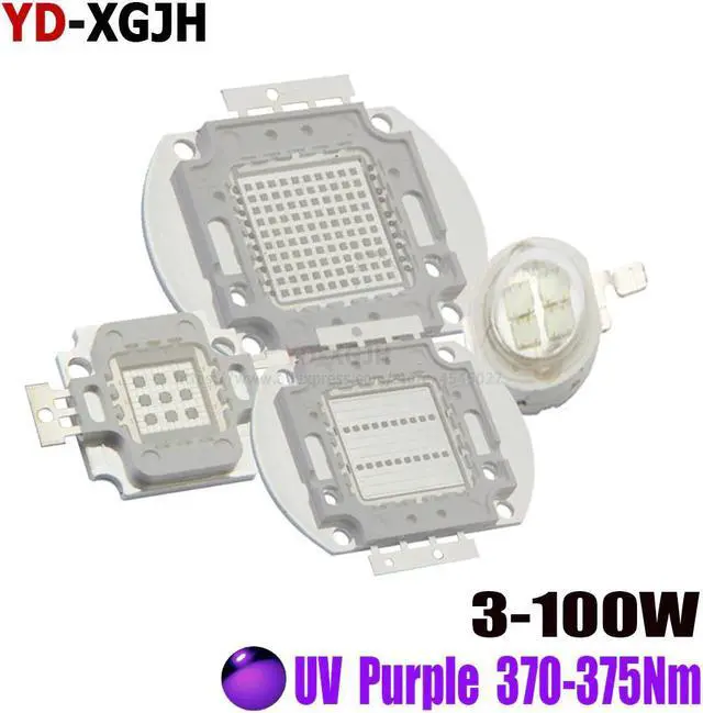 Main image of Power LED Chip UV Purple 370Nm 375Nm 3W 5W 10W 20W 30W 50W 100W COB Ultraviolet Lights 3W 5W 10W 20W 30W 50W 100W Watt