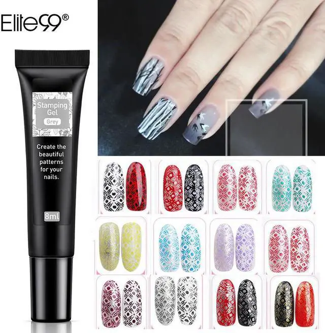 Main image of 99 Nail Stamping Gel Varnish Colorful Nail Art Decorations Plate Printing Polish Nails Lacquer Soak Off UV Lamp Manicure