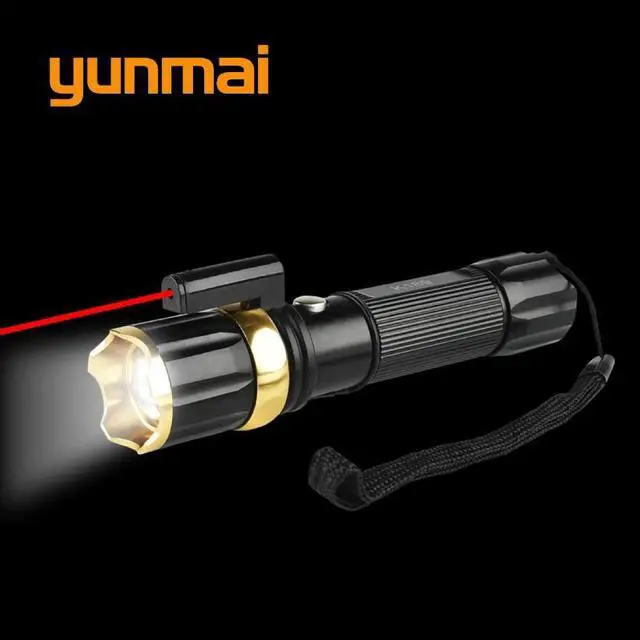 Main image of New Red Laser+new Xm-l T6 Led Hunting Flashlight 5000 Lumen Tactical Flash Light Torch Lantern Rechargeable 18650 Or Aaa Battery