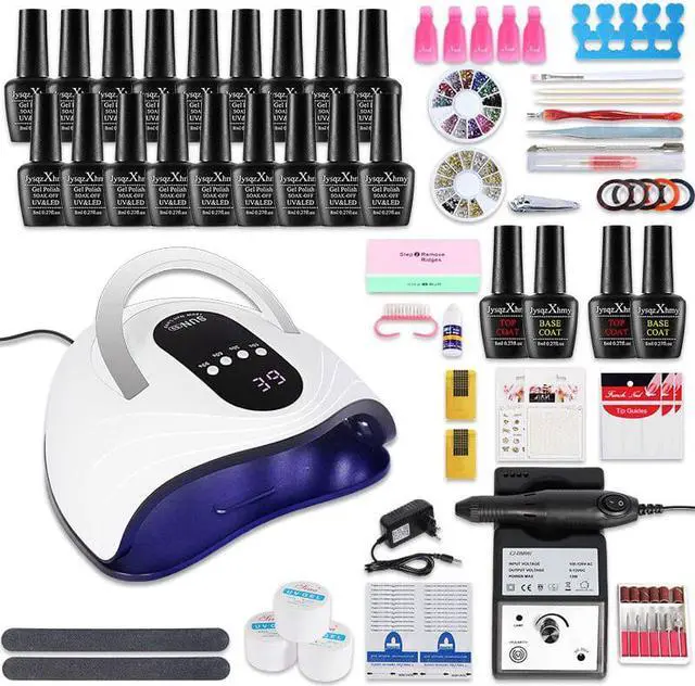 Main image of set 18/10/12pcsGel  Polish Set 20000RPM  Drill Machine kit with 120~36W UV LED Lamp Manicure Tools Kit  Art Set
