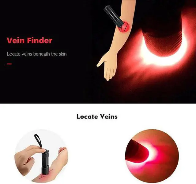 Alt view image 3 of 5 - Red LED Flashlight Vein Finder Tool Transilluminator Vein Viewer TSH Shop
