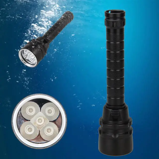 Alt view image 3 of 5 - 100m Diving Flashlight 2500Lm LED 18650 5X UV Waterproof Flash Light Torches Lantern For Fish Camp 365nm-395nm