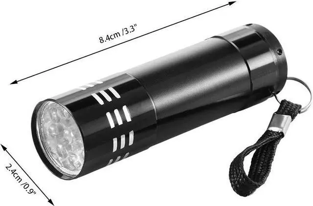 Alt view image 2 of 5 - 9 LED Mini flashlight LED Ultra bright Aluminum UV Blacklight led UV Flashlight Handheld For Marker Checker Detection