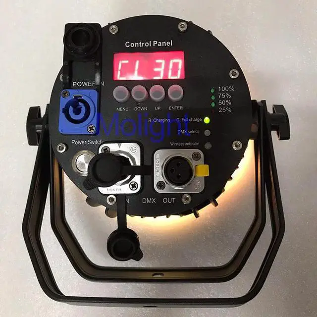 Alt view image 2 of 5 - DJ RGBWA+UV Par IP54 Waterproof LED Par Can Wireless dmx 6*18w Battery Power Up Lights for Weddings Outdoor Events