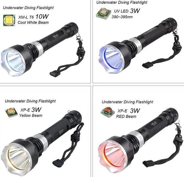 Alt view image 2 of 5 - 3800Lm CREE XM-L2 Waterproof Diving Lights Torch Yellow UV Red Lamp Underwater 80 Meter LED Diving Flashlight