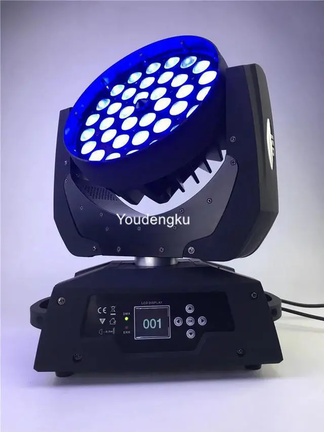 Alt view image 4 of 5 - 2pcs Moving head wash zoom pro 36x18w rgbwa uv 6in1 led beam moving head light