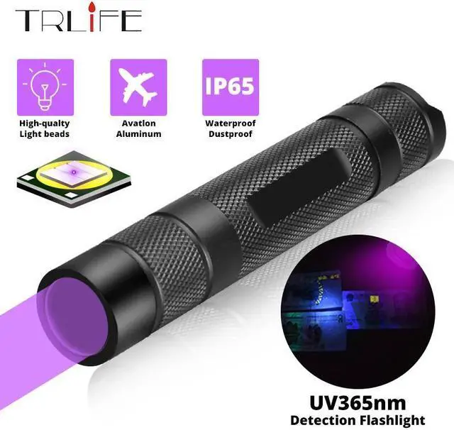 Main image of Flashlight 365nm Ultra Violets mini Ultraviolet Lanterna IP65 Waterproof Invisible Torch for Pet Stains Use 18650 EDC Light