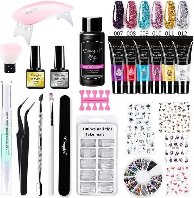 Alt view image 3 of 5 - Set Poly gel Quick Building Gel Clear Soak Off Gel Nail Polish Set With UV LED Lamp Poly Gel Nail Kit Professional Set