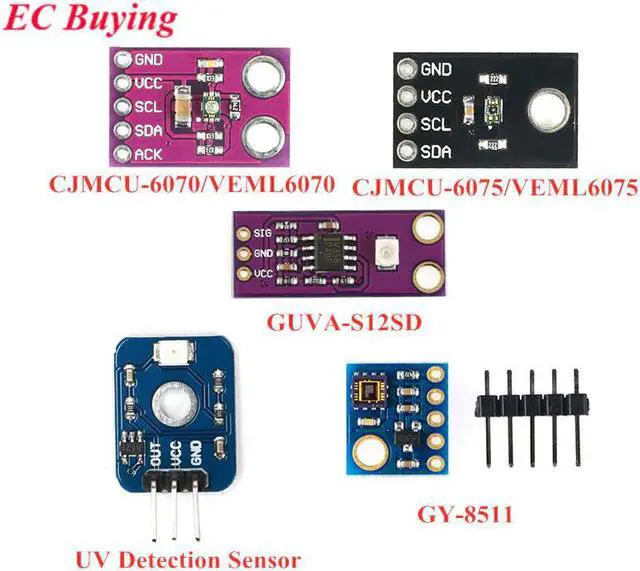 Main image of Detection Sensor Module VEML6075 VEML6070 A B S12SD GY-8511 ML8511 Ultraviolet Ray Module Light Sensor For Arduino