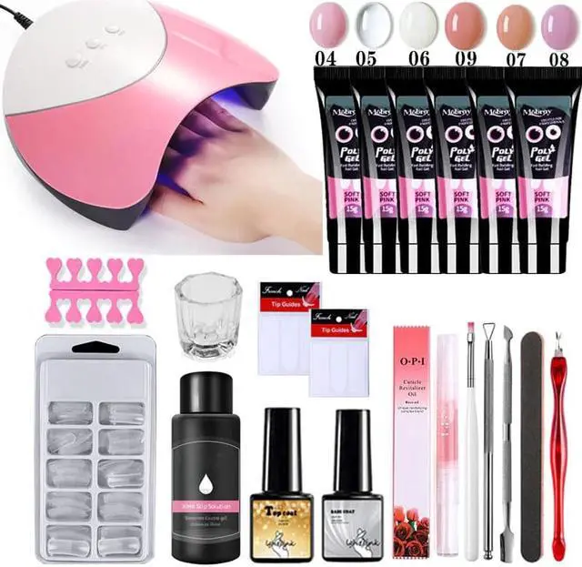 Alt view image 3 of 5 - Poly Nail Gel Kit UV LED Lamp For Poly Gel Set Builder Gel Hard Jelly Gel Extension Gel Nail Art Tool Manicure Set