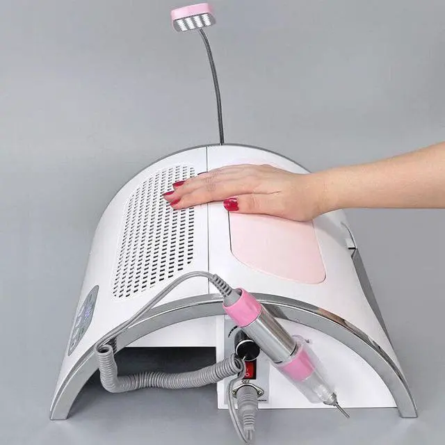 Alt view image 5 of 5 - Nail Drill Machine Nail Dust Collector Vacuum LED Lighting 54W UV Lamp 4 in 1 Manicure Tools Nail Art Equipment