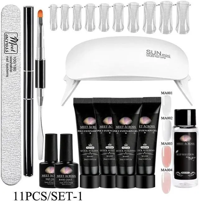 Main image of Poly UV Gel Sets Nail Gel Kit 20/30ml Quick Building Clear Colors with led lamp Gel Nail Polish For Nail Extensions