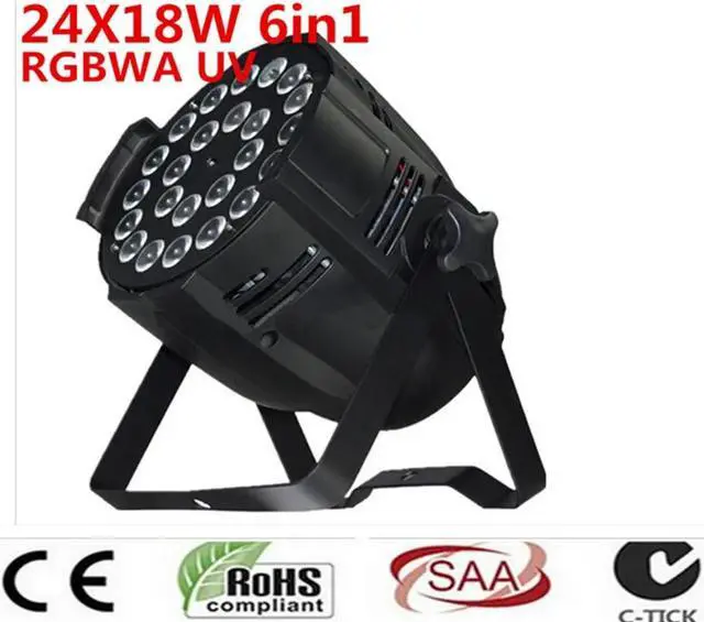 Main image of 24x18 W RGBWA + UV 6in1 LED Par LED di Lusso DMX llum na dj lighting rgbwa uv 6in1 led par luce DJ dmx luce