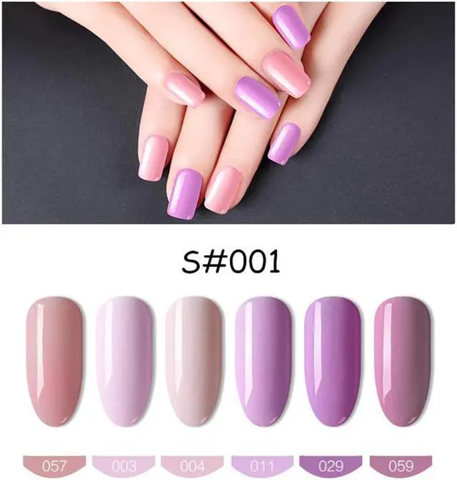 Alt view image 2 of 5 - Gel Polish Set Set Of Gel Varnishes 6PCS One Set Base Top Soak Off UV Led Lamp Semi permanent Top Coat