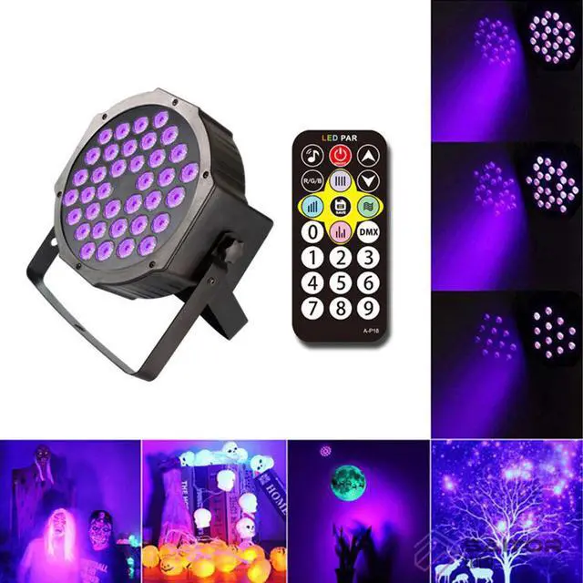Alt view image 2 of 5 - 18W 36W DMX512 UV LED Stage Light Auto Sound Active Ultraviolet Black Light Par Light For Christmas Projector DJ Bar Party