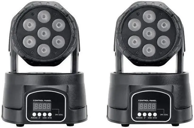 Main image of 2pcs LED Wash 7x18W RGBWA+UV/7x12W RGBW Moving Head Lighting 6 in1 RGBWA+UV For Disco DJ KTV 12/16 DMX Channels Stage Dj Lights