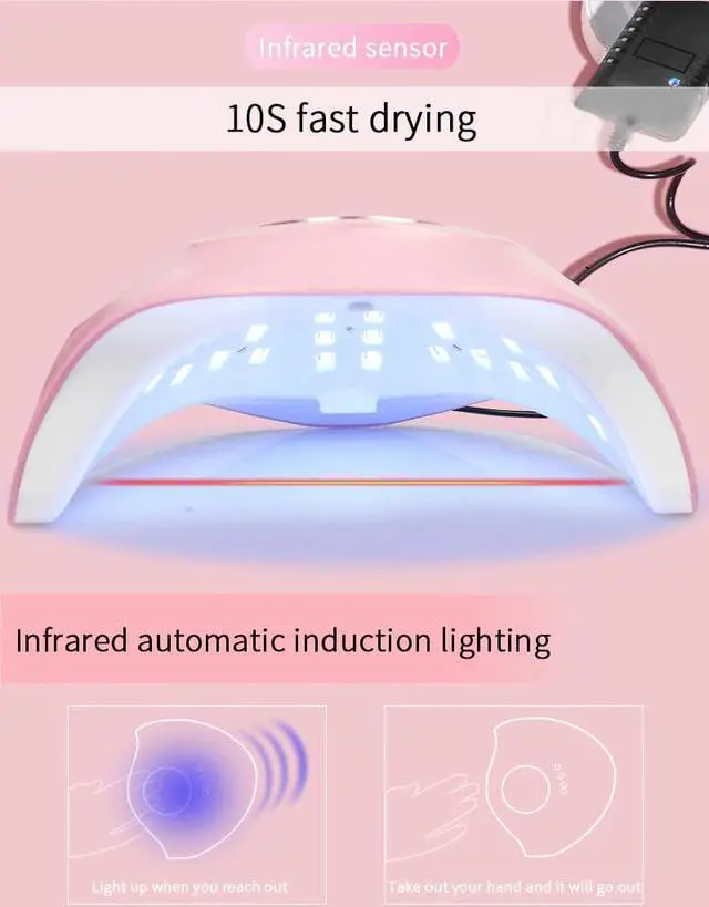 Alt view image 2 of 7 - Nail Art UV Gel Polish Dryer 80W Nail LED UV Lamp For Manicure Gel Nail Lamp Drying Lamp Nail Dryers