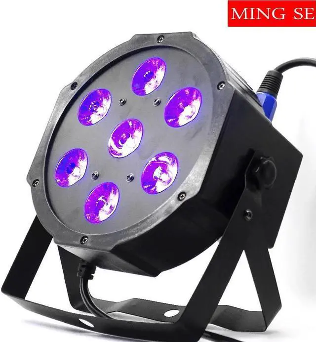 Alt view image 4 of 5 - 7x12w led Par lights  RGBW 4in1 7x18w RGBWA UV 6in1  flat par led dmx512  disco lights professional stage dj equipment