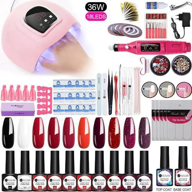 Alt view image 2 of 5 - UR SUAGR Nail Set 36W UV LED Lamp for Manicure 8/10 Color Gel Nail Polish Set Kit Gel Varnish Electric Nail Drill Nail Art Tools