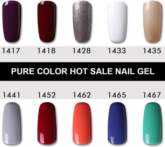 Alt view image 5 of 5 - 8ml UV Gel Nail Polish LED Lamp Gel Lacquer 58 Color Gel Polish Pure Colors Semi Permanent Gel Varnish Nail Primer Base Top