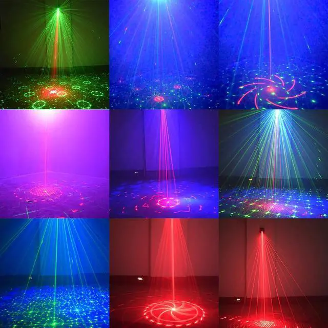 Alt view image 4 of 5 - USB Rechargeable 120 Patterns Laser Projector Lights RGB+UV DJ Disco Stage Party Lights for Christmas Halloween Birthday Wedding