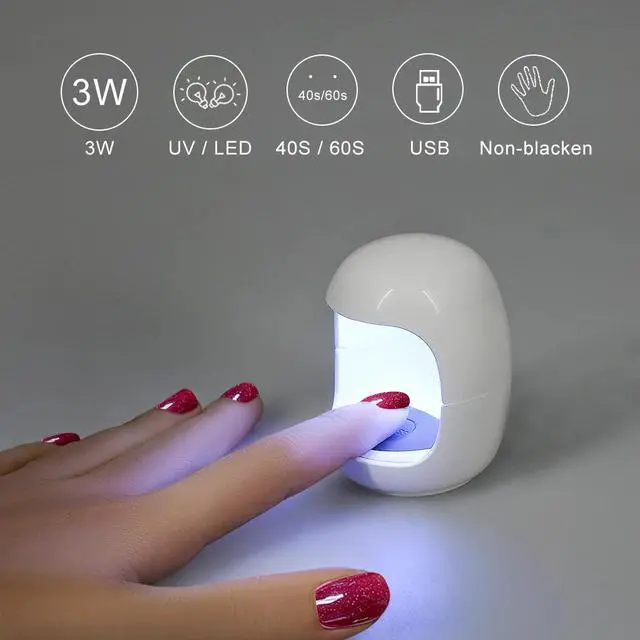 Alt view image 2 of 5 - 3W Egg Shape UV LED Lamp for Nail Single Finger Lamp Nail Gel Polish Dryer Drying Machine Nail Art USB Manicure Tools