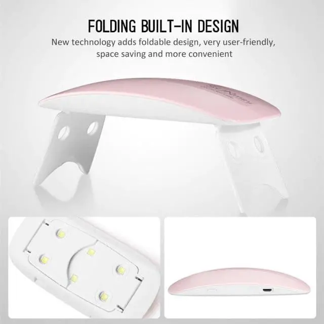 Alt view image 3 of 5 - 1PC Nail Lamp Small Cute LED Light Easy Operate Mini Portable USB Nail Quick Drying Nail Gel Polish Curing Lamp Nail Art Tool