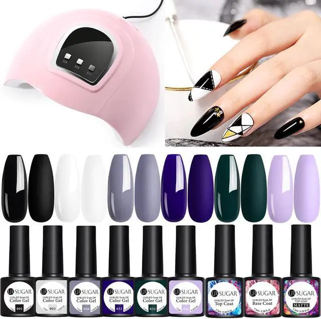 Alt view image 5 of 5 - 10Pcs Color Nail Gel Polish Set with UV Lamp Nail Dryer Curing Gel Polish Semi Permanent Soak Off Gel Varnish Kit DIY