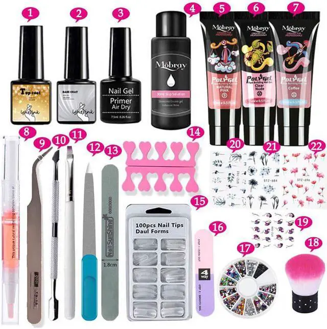 Alt view image 3 of 5 - Nail Lamp Crystal Jelly Nail Art Kit Manicure Set Extend Builder Poly Gel Kits Finger Nail Extension UV LED Acrylic Builder Gel