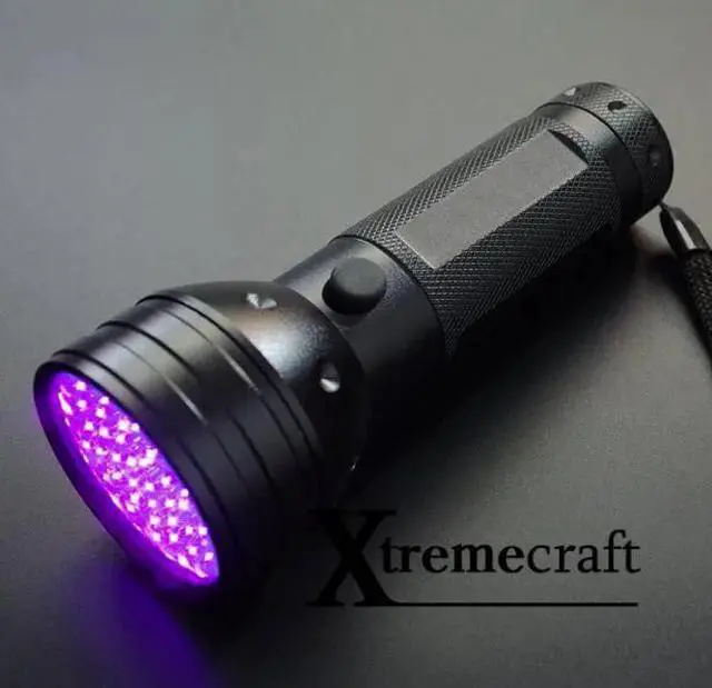 Alt view image 5 of 5 - 51 UV LED Scorpion Detector Hunter Finder Ultra Violet Blacklight Flashlight Torch Light Lamp AA 395nm 5W