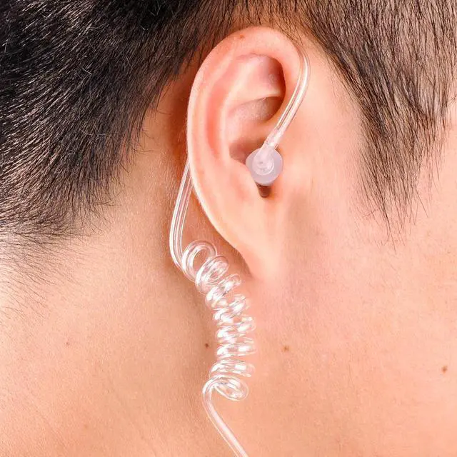 Alt view image 2 of 5 - Walkie talkie Earphone air hollow tube in ear earbuds for  radio with PTT LED light Headset microphone K port Earpiece