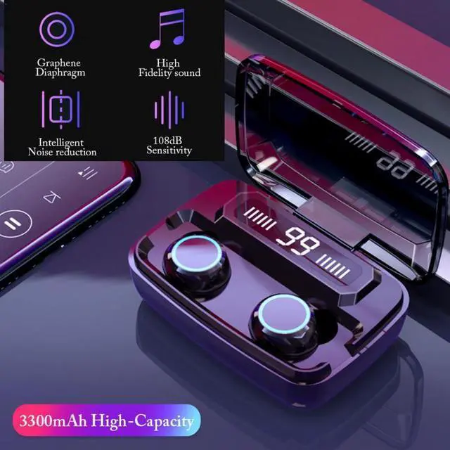 Alt view image 3 of 5 - Bluetooth Earphones Wireless Headphones Noise Cancelling Gaming Deep Bass Sports Wireless Earphone