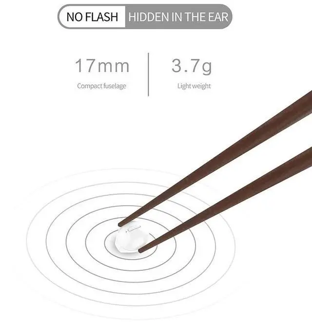 Alt view image 4 of 6 - Mini Wireless Headphones Invisible Bluetooth Earphone Button Control Earbuds 3D Stereo Music Headsets Waterproof With Microphone