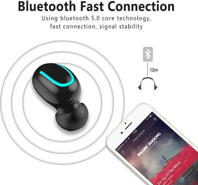 Alt view image 2 of 5 - Wireless Bluetooth V5.0 Earphone 5.0 TWS Sport Earbuds Deep Bass In-Ear Gaming Headphones Hands- with Mic Charging bank