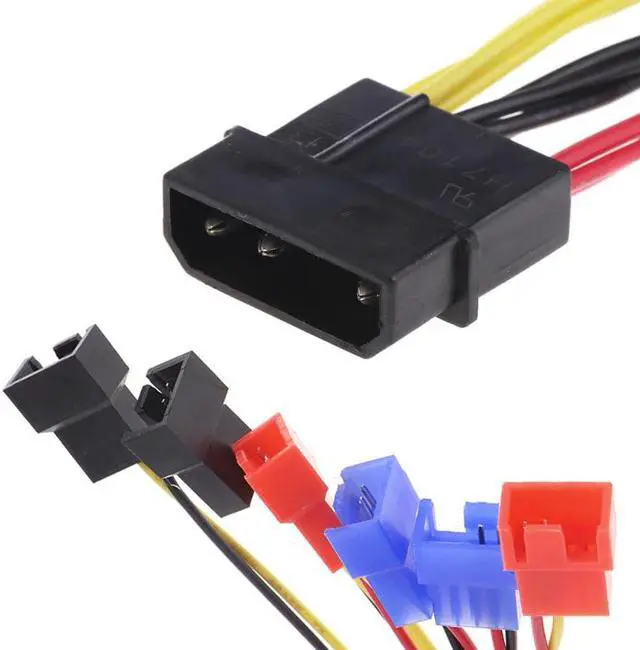 Alt view image 5 of 5 - 1 Set 4-Pin IDE Molex To 6-Port Cooling Fan 2-Pin Splitter Power PC DIY Adapter Cable High Quality