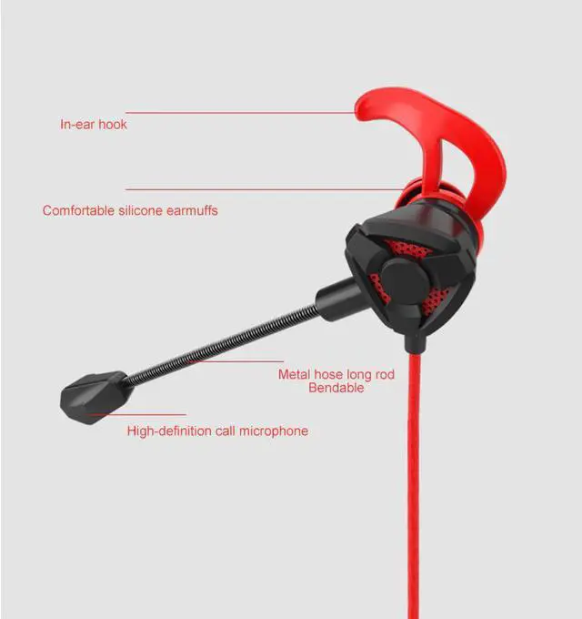 Alt view image 3 of 5 - 3.5mm Wired Gaming Headphones Headset With Mic Volume Control Dynamic Noise Reduction In-Ear PC Gamer Earphones For Pubg PS4