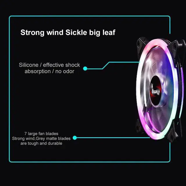 Alt view image 4 of 5 - Case Fan 120mm Fans Silent Sleeve Bearing3PIN/4pin Desktop PC Fan Computer Cooling Cooler CPU Coolers Radiators for PC
