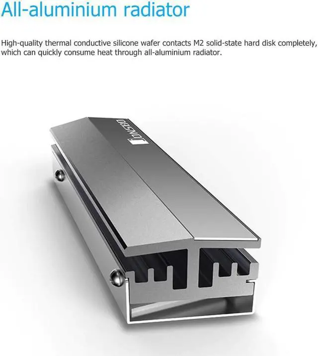 Alt view image 2 of 5 - M.2 SSD NVMe Heatsink Aluminum NGFF 2280 M2 NVMe heat sink Solid State Drive Cooler for Desktop PC Computer accessories