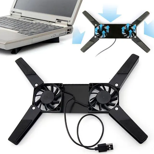 Main image of Laptop Cooler Pad With Double USB Powered Fan Portable Convenient Cooling Pad Stand For Notebook Laptop Computer PC