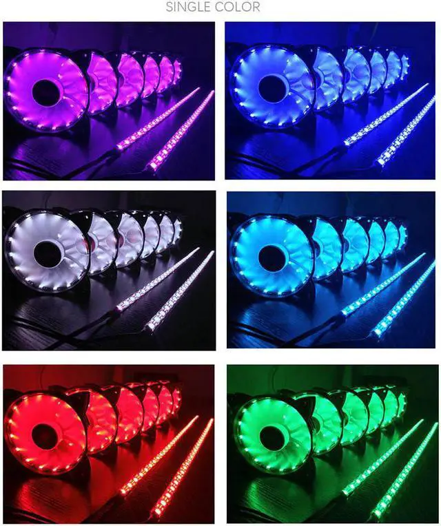 Alt view image 2 of 5 - Cooler Cooling RGB Fans  Case PC Cooling Fan Light Bar Ultra Silent LEDs Case Fan Heatsink Cooler Cooling