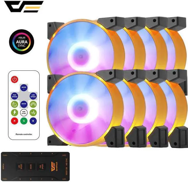 Main image of C7 PC Case Fan 120mm Aura Sync 5v 3pin RGB LED Remote Adjust PC Computer Case Fan Computer CPU Cooler Cooling Case Fan