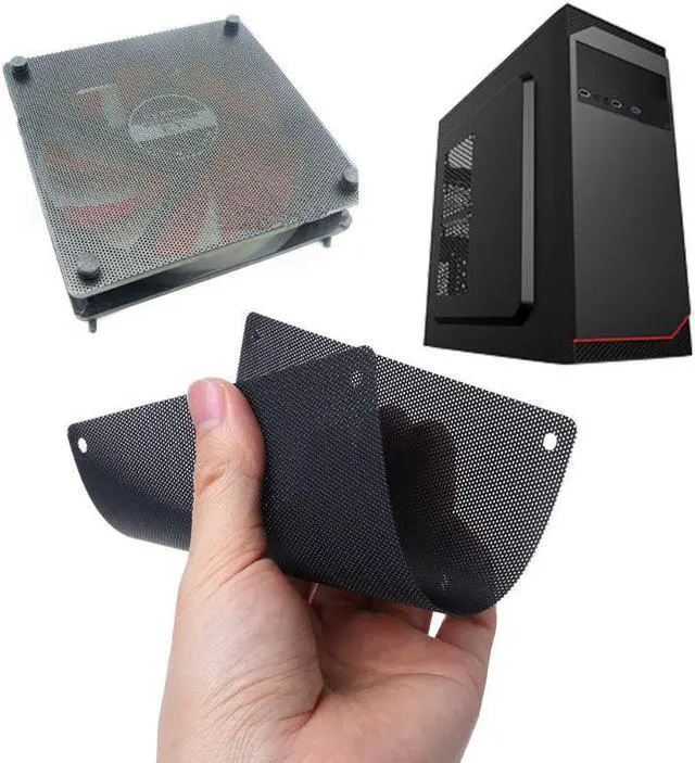 Alt view image 4 of 5 - 5PCS PC Computer Case Fan Cooler Dust Filter Dustproof Mesh 140mm Cuttable PVC Black