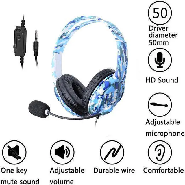Alt view image 3 of 5 - Wired Earphone Headset Stereo Noise Reduction Headphone With Microphone For Play Station 4 X-ONE PC Phone and Laptop