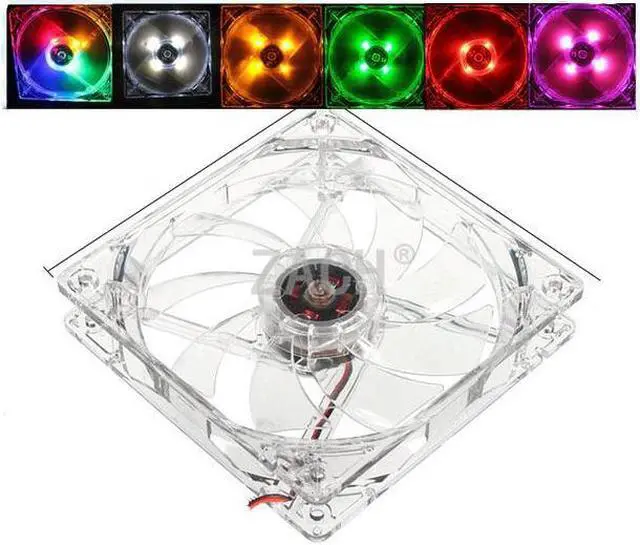 Alt view image 2 of 5 - 12V Cooling Fan Computer Fan Quad 4 LED Light 120mm PC Computer Case Cooling Fan Quiet Connector Easy Installed Fan