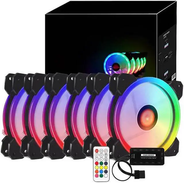 Alt view image 2 of 5 - PC Fan 12V 6 Pin 12cm Cooling Cooler Fan with Controller for Computer Silent Gaming Case VDX99