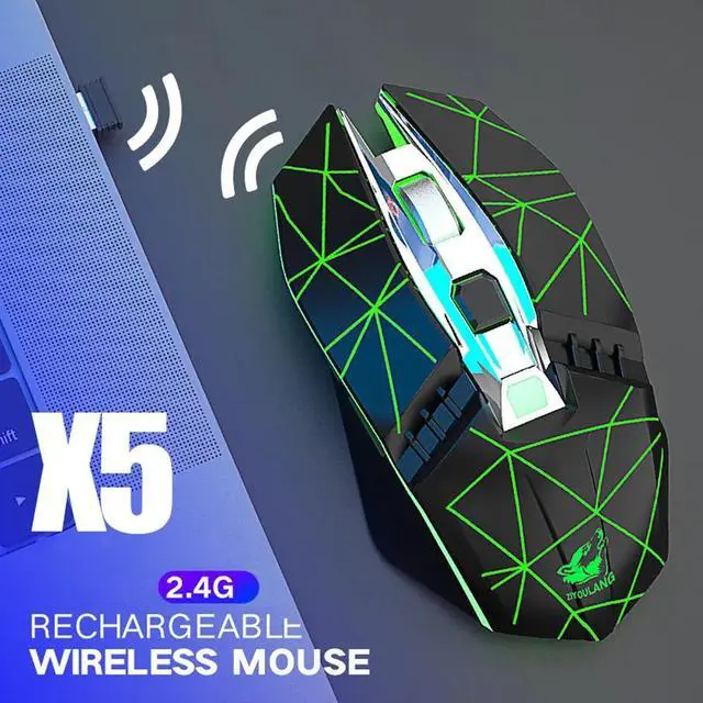 Alt view image 4 of 5 - X5 Wireless Silent LED Backlit USB Optical Ergonomic Gaming Mouse professional wireless gaming mouse for computer